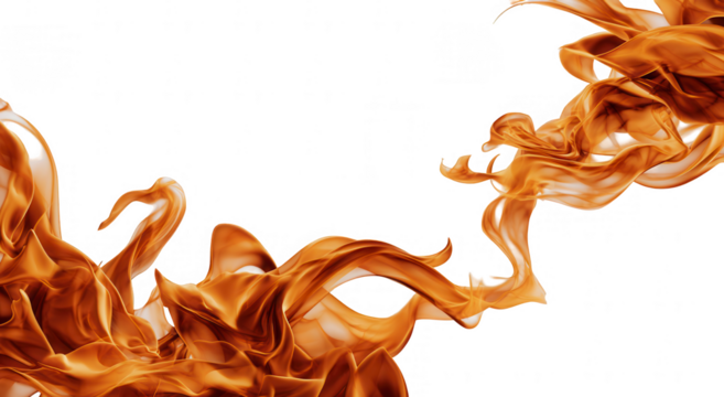 Abstract fire, orange flames, dynamic shapes against black