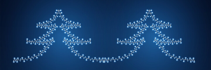 Festive garland in the shape of a Christmas tree.