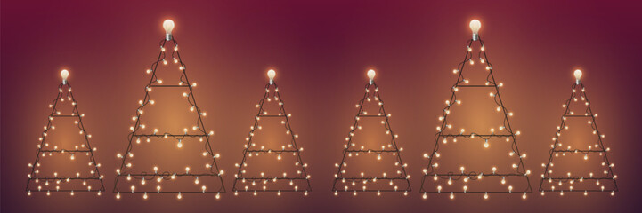 Christmas tree decoration made from light bulbs and lights.