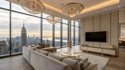 living room interior with luxury interior