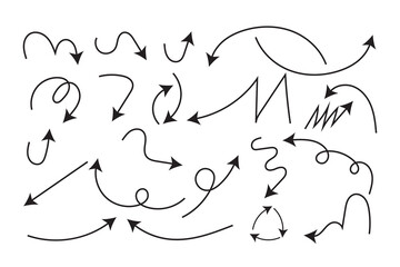 Collection of Curved Arrows and Swirling Lines