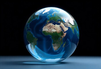 Generative AI Earth Globe Floating Elegantly in Space Earth Globe Model Earth