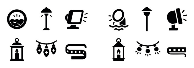 Naklejka premium Pool Lighting Icons