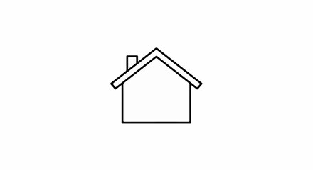  Shows a minimal outline of a house against blank backdrop. Home is rendered as a simple line drawing, offering an understated house symbol.