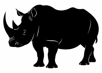 Fototapeta premium Massive Rhino Lineart Illustration