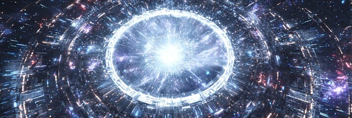 Leuchtendes Sci-Fi-Portal: Dimensionale &Ouml;ffnung