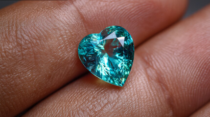 Paraiba tourmaline bluish green color : Gemstone. Ai generative.