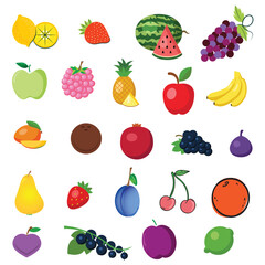 apple, banana, orange, mango, pineapple, strawberry, blueberry, raspberry, blackberry, watermelon, cantaloupe, honeydew, kiwi, peach, plum, pear, cherry, grape, grapefruit, pomegranate, lime, lemon,