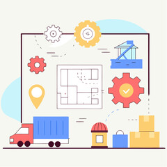 vector illustration of a construction site