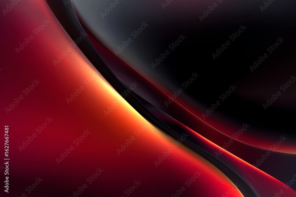 Poster elegant dark red gradient background with glowing waves for modern design and presentation projects.