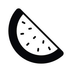 Visually engaging glyph icon of watermelon slice snack