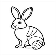 Cute Bunny Line Art Vector for Easter Design