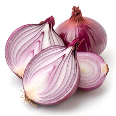 Onions isolated on white background.
