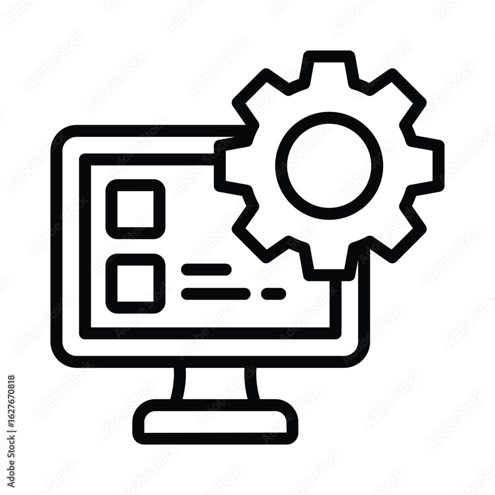 Aufkleber working process vector outline icon. eps 10 file