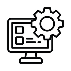Working Process Vector outline icon. Eps 10 file