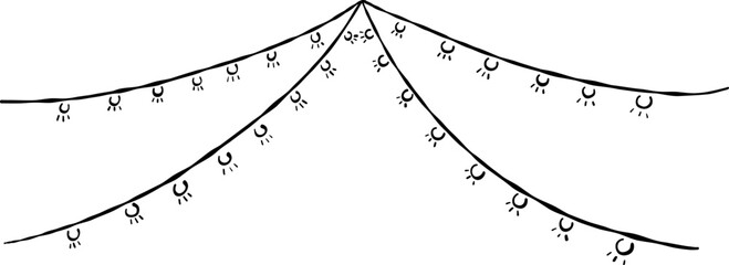Hand Drawn Wedding Hanging Light Bulbs Illustration