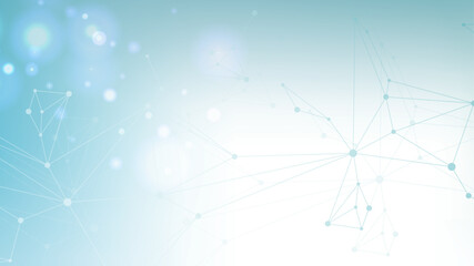 Global network connection website header or banner design. Abstract background with connecting dots and lines. Global business. Social network communication. Internet technology. Vector illustration