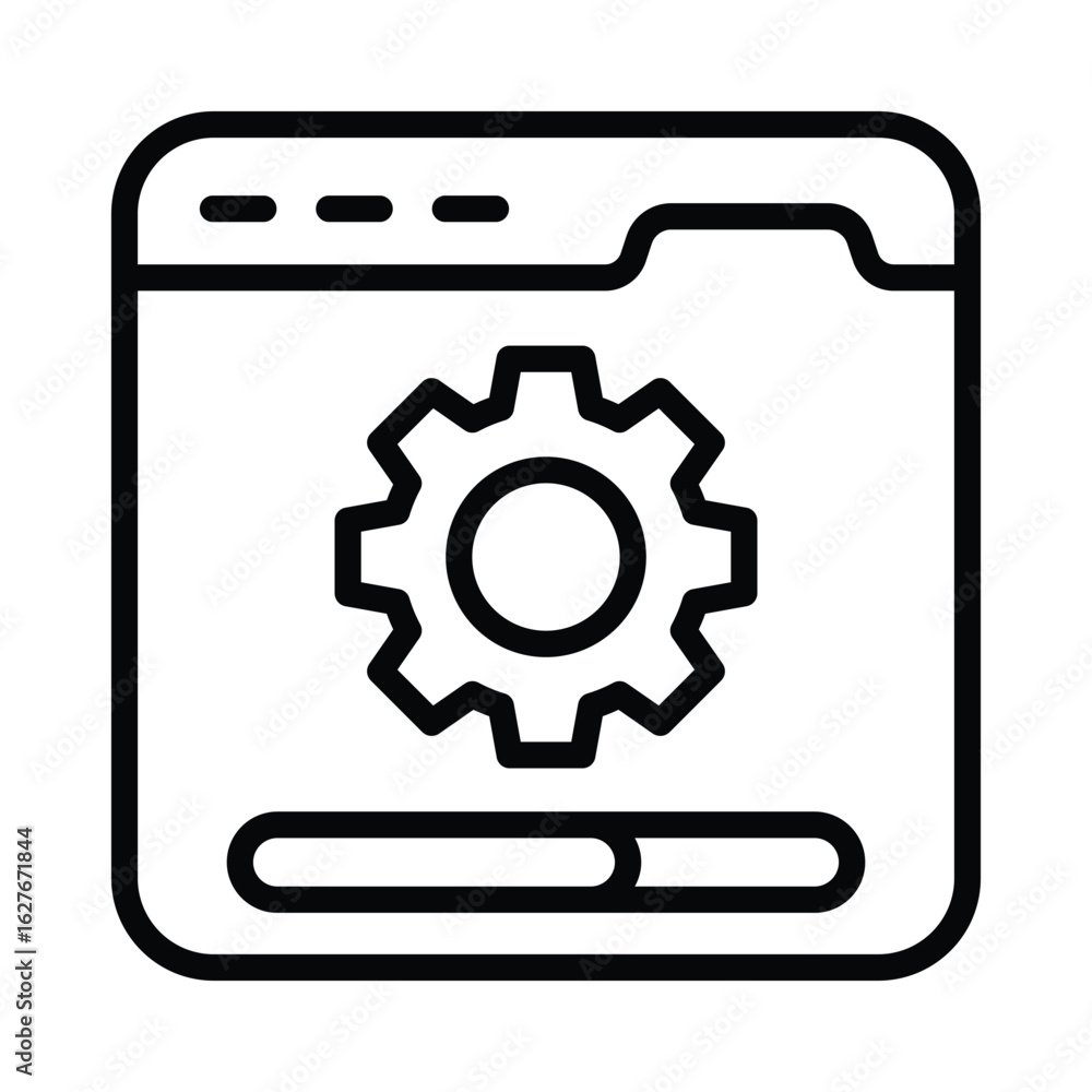 Poster working process vector outline icon. eps 10 file