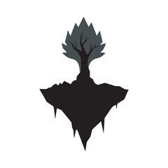 Naklejka premium Climate Capsule Frozen History Scene Silhouette