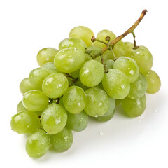 Fresh green grapes in a tight cluster.