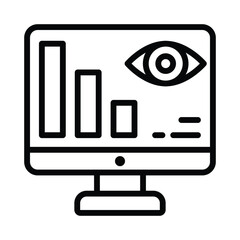 Monitoring Software Vector outline icon. Eps 10 file