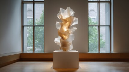 Illuminated sculpture with natural light and modern design