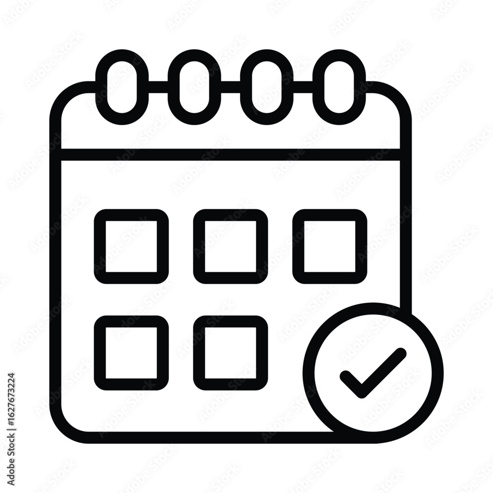 Poster schedule vector outline icon. eps 10 file