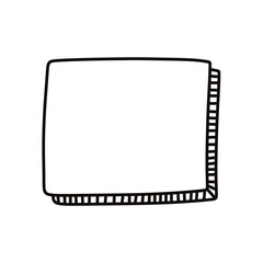 vector illustration of a black and white icon. square. vector illustration of a square with a stamp. line. blank square. drawing square. doodle. line art. drawing. out line. sketches.