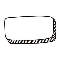 vector illustration of a black and white icon. square. vector illustration of a square with a stamp. line. blank square. drawing square. doodle. line art. drawing. out line. sketches.
