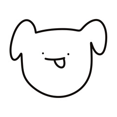 vector illustration of a dog. dog. line. doodle. line art. drawing. out line. sketches. dog icon. dog line. dog drawing. cartoon. dog vector. smile face. cute cartoon. 