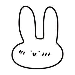 vector illustration of a rabbit. rabbit. line. doodle. line art. drawing. out line. sketches. rabbit icon. rabbit line. rabbit drawing. cartoon. rabbit vector. smile face. cute cartoon. 