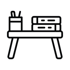Desk Vector outline icon. Eps 10 file