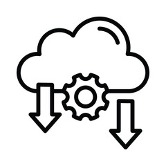 Cloud Processing Vector outline icon. Eps 10 file
