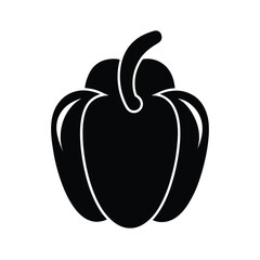 Silhouette of a bell pepper on white background Vector illustration
