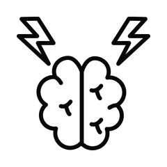 Mind Power Vector outline icon. Eps 10 file