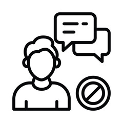 No Communication Vector outline icon. Eps 10 file