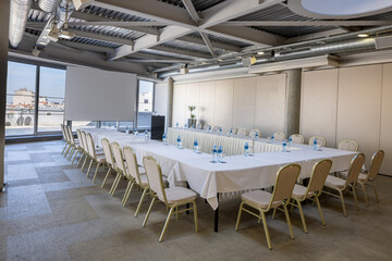 Interior of a conference room in a hotel