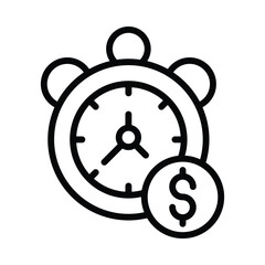 Time Is Money Vector outline icon. Eps 10 file