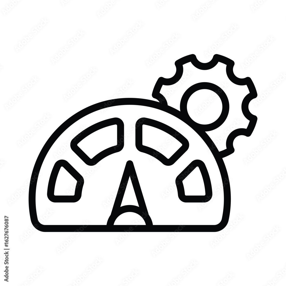 Poster performance management vector outline icon. eps 10 file