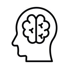 Brain Vector outline icon. Eps 10 file