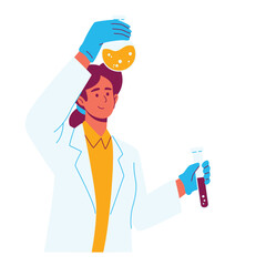 Illustration of an Science Research Analyzing Chemical