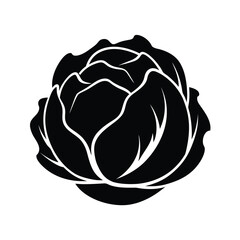 Silhouette of a cabbage on white background Vector illustration