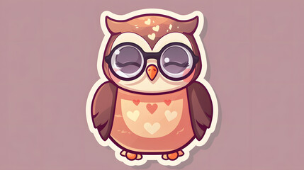 chibi small European Owl glasses sleepy look