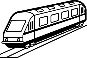 train on white background coloring page for kids