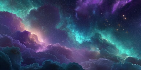 Fototapeta premium dreamy galaxy background with lightning and nebula
