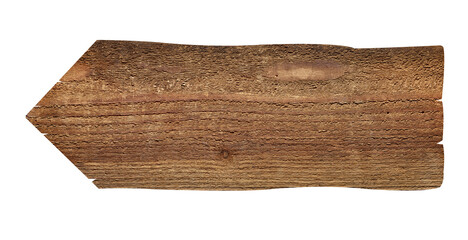 close up of a wooden arrow sign background on white background