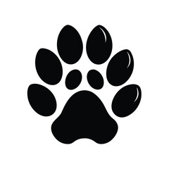 Silhouette of a dog paw on white background Vector illustration