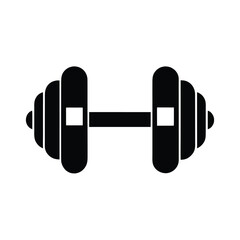 Silhouette of a dumbbell on white background Vector illustration