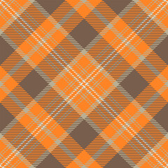 Fototapeta premium Vibrant orange and brown plaid pattern. Perfect for autumnal designs, textile prints, or background textures.