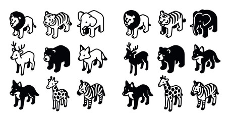 Obraz premium Isometric Animal Icons